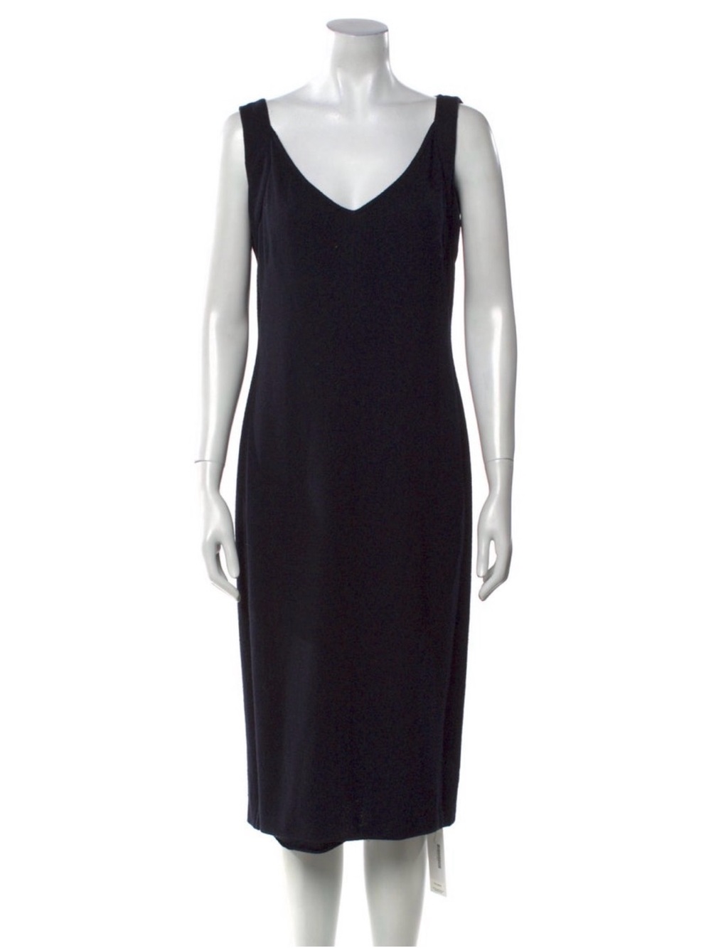 St. John Collection Sleeveless V-Neck Shift Dress – Black | Size US 8 (Medium) - Picture 2 of 4